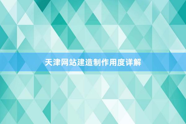 天津网站建造制作用度详解